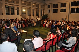 The Governor of Arunachal Pradesh Shri. P B  Acharya   and  State First Lady Smti. Kavita Acharya with the Staffs of Balwadis School at Raj Bhavan on 2nd  May�2017